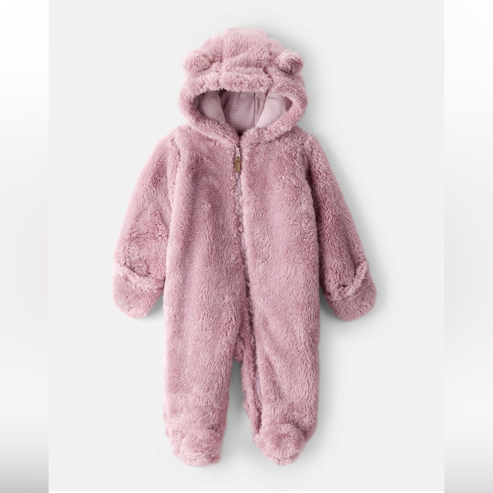 Carter's Plush Pink Hooded Footie with Ears